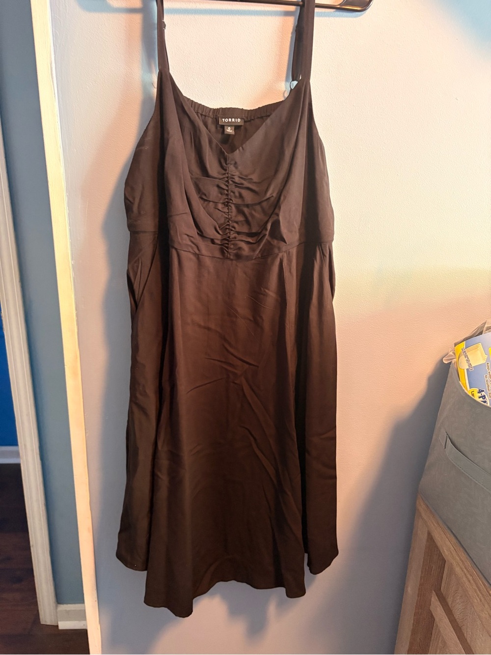 torrid Black Ruched Bodice Slip Dress